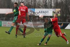 Landesliga Südwest - FC Gerolfing - TSG Thannhausen - links Steffen Schneider köpft zum Tor rechts Florian Pilat