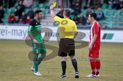 FC Gerolfing-TSV Dachau Keskin onur erhält die gelbe Karte Foto: Juergen Meyer