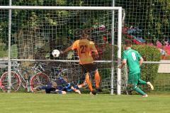 VFB Friedrichshofen - VFB Eichstätt II - Steingräber Marc (grün Eichstätt) erziehlt das 2:0. Düzgün Hakan (orange Friedr.hofen) - Foto: Jürgen Meyer