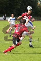 Kreisliga - SV Karlskron - TSV Baar-Ebenhausen 1:4 - Kopfballduell - Kommt zum Ball oben TSV 12 Stefan Friegel