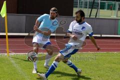 Kreisliga - DJK Ingolstadt - FC Hepberg - Van der Berg Jan (#2 blau DJK Ingolstadt) - Akedeniz Ömer (Hepberg weiss) - Foto: Jürgen Meyer