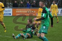 Landesliga Südost - FC Gerolfing - VfB Hallbergmoos - 1 : 2 - Florian Ihring Tor zum Ausgleich 1:1 sitzt am Boden und jubelt