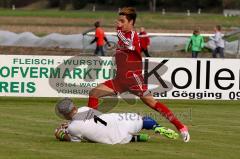 FC Wackerstein-Dünzing - Türk.SV Ingolstadt  - Koestler Thomas Torwart Wackerstein, Camdal Fatih (rot Türkisch) - Foto: Jürgen Meyer