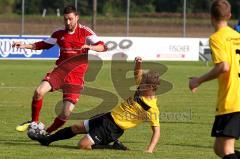 FC Wackerstein-Dünzing - Türk.SV Ingolstadt  - Güngür Emre (rot Türkisch) Pfaller Markus (gelb Wackerstein) - Foto: Jürgen Meyer