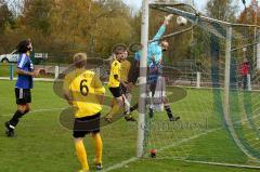 TSV Großmehring - ST Scheyern - Torschütze Michael Maiwald mit direkt verwandelten Eckball - Michael Maiwald Torwart Scheyern - Lukas Berger (6) Scheyern - Milan Grujic (links blau Großmehring) -  Foto: Jürgen Meyer