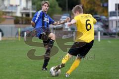 TSV Großmehring - ST Scheyern - Dominik Sonner 	(blau Großmehring)  - Lukas Berger (6) Scheyern - Foto: Jürgen Meyer