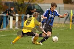 TSV Großmehring - ST Scheyern - Michael Maiwald (blau Großmehring) - Lucas Berger (6) Scheyern - Foto: Jürgen Meyer