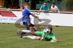 Kreisklasse - VFB Friedrichshofen - TSV Großmehring - Sonnet Dominik (blau Großmehring) - Pfliegl Fabian (Torwart Friedrichshofen) - Foto: Jürgen Meyer