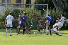 TSV Großmehring - FC Mindelstetten - Giuseppe Di Terlizzi #9 Großmehring mit dem Führungstreffer zum 1:0 - Michael Hierl Torwart Mindelstetten - Foto: Jürgen Meyer