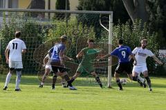 TSV Großmehring - FC Mindelstetten - Giuseppe Di Terlizzi #9 Großmehring mit dem Führungstreffer zum 1:0 - Michael Hierl Torwart Mindelstetten - Foto: Jürgen Meyer