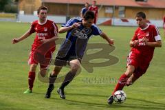 Kreisklasse - VFB Friedrichshofen - TSV Großmehring - Mayr Tobias (blau Großmehring) - Ullmann Andreas (rechts rot Friedrichshofen) - Foto: Jürgen Meyer