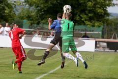 Kreisklasse - VFB Friedrichshofen - TSV Großmehring - Fichtner Andreas (#4 Friedrichshofen) - Di Terlizzi Giuseppe (#9 Großmehring) - Pfliegl Fabian (Torwart Friedrichshofen) - Foto: Jürgen Meyer