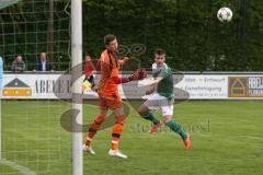 Landesliga Südost - FC Gerolfing - FC Deisenhofen - Wlad Beiz (14 FCG) köpft zum 1:0 Tor Jubel, Torwart (FCD) Maximilian Angerbauer keine Chance