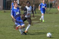 Kreisklasse 2 - SV Hundszell - FC Fatih Ingolstadt - Boubacarr Saho Fatih Ingolstadt schwarz - Marcus Libeg blau Hundszell - Foto: Jürgen Meyer