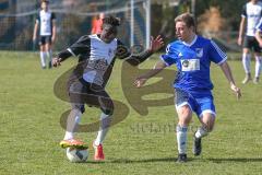 Kreisklasse 2 - SV Hundszell - FC Fatih Ingolstadt - Boubacarr Saho #9 schwarz Fatih Ingolstadt - Marcus Libeg #14 blau Hundszell - Foto: Jürgen Meyer