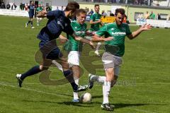 Bezirksliga - SV Manching - TSV Jetzendorf - Fuhrmann Marcel (blau Manching)- Wagner Stefan (grün Jetzendorf)  - Foto: Jürgen Meyer