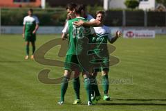Bezirksliga Oberbayern Nord - SV Manching - ESV München 1:0 - Fabian Burchard zieht ab zum 1:0 Tor Jubel