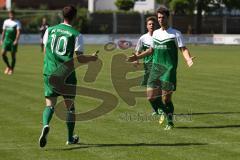 Bezirksliga Oberbayern Nord - SV Manching - ESV München 1:0 - Fabian Burchard zieht ab zum 1:0 Tor Jubel