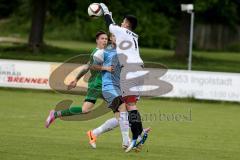 Bezirksliga - SV MAnching - SV N Lerchenau - Susilovic Tihomir Torwart Lerchenau - Schachtner Daniel #9 grün Manching - Foto: Jürgen Meyer