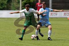 Bezirksliga - SV MAnching - SV N Lerchenau - Bertic Marco #18 grün Manching - Söltl Robert #10 blau Lerchenau - Foto: Jürgen Meyer
