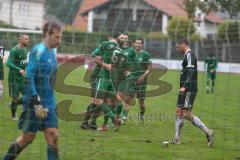 BZL Oberbayern Nord - SV Manching - SV Sulzemoos -  Kurz, Thomas grün Manching tritt per Elfmeter zum 4:1 Führungstreffer - Kronschnabl, Maximilian
 Torwart Sulzemoos - jubel -  Foto: Jürgen Meyer