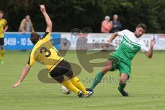 Landesliga 2015/16 - SV Manching -  SE Freising - Benjamin Anikin grün Manching - Kiermeier Christoph gelb Freising - Foto: Jürgen Meyer