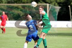 Landesliga 2015/16 - SV Manching - ASV Dachau - Ferdinand Heissler #11 grün Manching - Christian Roth #2 blau Dachau - Foto: Jürgen Meyer