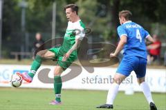 Landesliga 2015/16 - SV Manching - ASV Dachau - Daniel Schachtner #9 grün Manching - Felix Bisle #4 blau Dachau - Foto: Jürgen Meyer