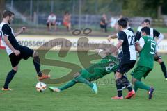 Landesliga 2015/16 - SV Manching - TSV Eching - Azad El-Mahmod #5 grün Manching - Ismail Altunsaban #8 grün Manching - Foto: Jürgen Meyer