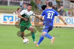 Landesliga 2015/16 - SV Manching - FC Ismaning - Benjamin Anikin grün Manching - Nils Ehret blau Ismaning - Foto: Jürgen Meyer