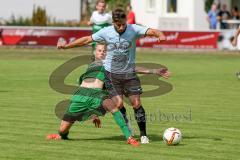 Landesliga 2015/16 - SV Manching - TSV Velden - Maximilian Gruber grün Manching - Georgios Karisis blau Velden - Foto: Jürgen Meyer