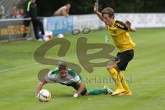 Landesliga 2015/16 - SV Manching -  SE Freising - Geiß Bernd grün Manching - Hanrieder Lukas gelb Freising - Foto: Jürgen Meyer