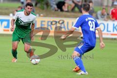 Landesliga 2015/16 - SV Manching - FC Ismaning - Benjamin Anikin grün Manching - Nils Ehret blau Ismaning - Foto: Jürgen Meyer