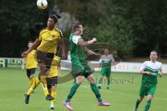 Landesliga 2015/16 - SV Manching -  SE Freising - Daniel Schachtner grün Manching - Miller Nelson gelb Freising - Foto: Jürgen Meyer