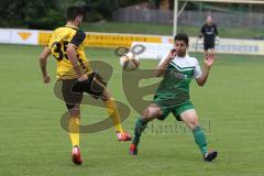 Landesliga 2015/16 - SV Manching -  SE Freising - El-Mahmod grün Manching - Özgül Alpay gelb Freising - Foto: Jürgen Meyer