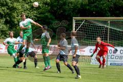 Landesliga 2015/16 - SV Manching - TSV Velden - Aleksandar Dmitrovic grün Manching beim Kopfball - Foto: Jürgen Meyer