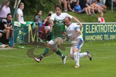 Landesliga 2015/16 - Relegation - SV Manching - SC Kirchheim - Geyer Christopher grün Manching - Martin Eugen weiß Kirchheim - Foto: Jürgen Meyer