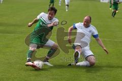 Landesliga 2015/16 - Relegation - SV Manching - SC Kirchheim - Geyer Christopher grün Manching - Martin Eugen weiß Kirchheim - Foto: Jürgen Meyer