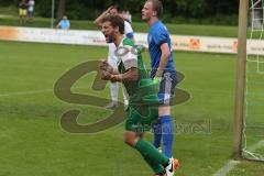 Landesliga 2015/16 - Relegation - SV Manching - SC Kirchheim - Der 1:0 Führungstreffer durch Maritato Claudio grün Manching - Tor - Jubel - Franz Michael Torwart Kirchheim - Foto: Jürgen Meyer
