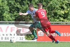 Fußball Bezirksliga - TSV Baar/Ebenhausen - TSV Erding -  Felix Olbrich rot Baar/Ebenhausen - Ömer Gebesci weiß Erding - Foto: Jürgen Meyer