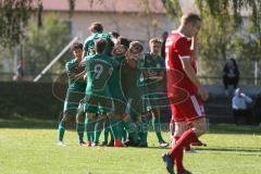 401 Kreisliga 1 - TSV Baar Ebenhausen - FC Geisenfeld -  Josef Amort grün Geisenfeld trifft zum 0:1 Führungstreffer - jubel - Foto: Jürgen Meyer