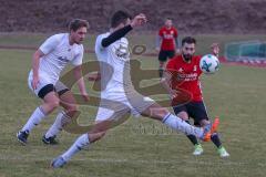 Kreisliga 1 - Saison 2017/2018 - TSV Gaimersheim - DJK Ingolstadt - Semih Soysal rot DJK Ingolstadt - Markus Vollnhals #6 weiss Gaimersheim - Kresimir Puzic weiss vorne Gaimersheim - Foto: Meyer Jürgen