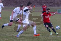 Kreisliga 1 - Saison 2017/2018 - TSV Gaimersheim - DJK Ingolstadt - Semih Soysal rot DJK Ingolstadt - Markus Vollnhals #6 weiss Gaimersheim - Kresimir Puzic weiss vorne Gaimersheim - Foto: Meyer Jürgen