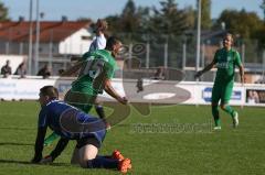 Kreisliga 1 - Saison 2020/2021 - TSV Gaimersheim  - TSV Hohenwart - Nicolea Nechita grün Gaimersheim mit dem 2:2 Ausgleichstreffer - Alexander Bäuerle Torwart Hohenwart - Foto: Meyer Jürgen