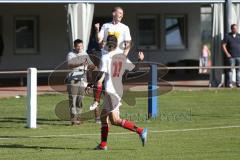 Kreisliga 1 - TSV Großmehring - SV Kasing - Glerdis Ahmeti Kasing trifft zum 3:0 Führungstreffer - Stefan Kern Torwart Grossmehring - Jubel - Christoph Noll weiss Kasing -  Foto: Jürgen Meyer