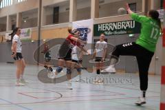 Handball - Frauen - Saison 2024/25 - HC Donau/Paar - HC Sulzb.Rosenb. - Franziska Neumeier rot HC Donau - Annika Senger Torwart Sulzbach - Foto: Meyer Jürgen