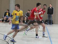 Handball - MTV Ingolstadt - Pfaffenhofen - Jubel über den Treffer, mitte Peter Mesiarik und rechts Oriol Mas