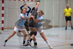 Handball Damen - HG Ingolstadt - SC Freising - links Bianca Edelsbrunner und rechts Lisa Günther stoppen den Angriff