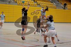 Handball Landesliga Damen HG Ingolstadt-Walkenhofen Corinna Demel steigt hoch zum Wurf Foto: Juergen Meyer