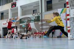 Handball Damen HG Ingolstadt - VFL Günzburg - Lisa Günther #33 beim Wurf - Lisa Gressenbacher #12 Torhüterin Günzburg -  Foto: Jürgen Meyer